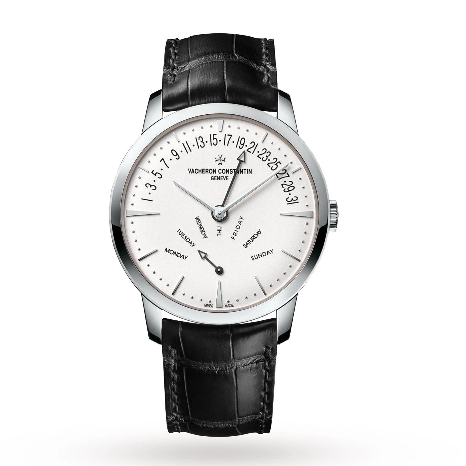 Swiss Vacheron Mens Retrograde Constantin Patrimony Watch Day-Date 0724